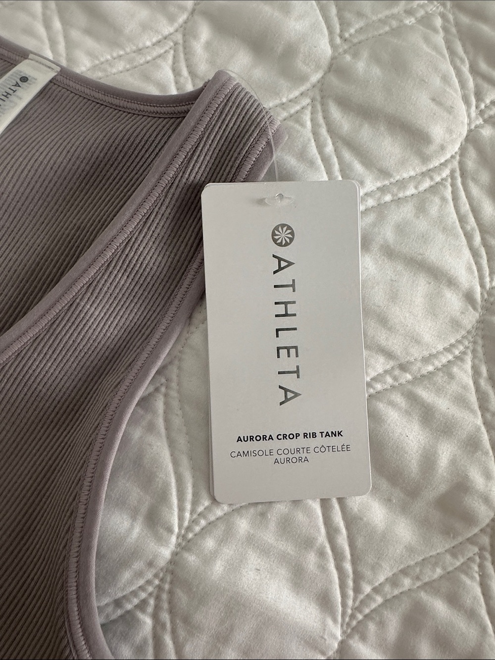Athleta Aurora Ribbed Tank Crop - lavender/taupe - Picture 2 of 7